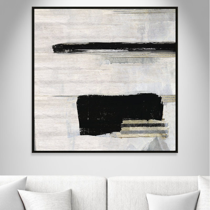 «La Bande II» par Sally Swatland, Cadre flottant espresso, H 41,5 po x l 41,5 po