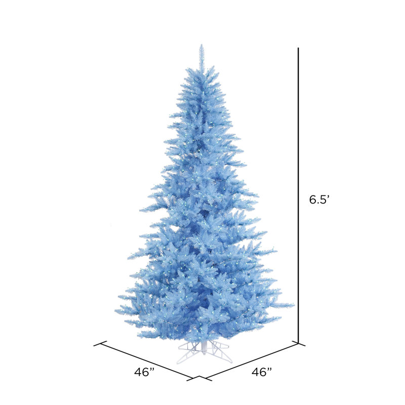 Artificial Christmas Tree with LED Lights with Stand, Blue, 6.5' H