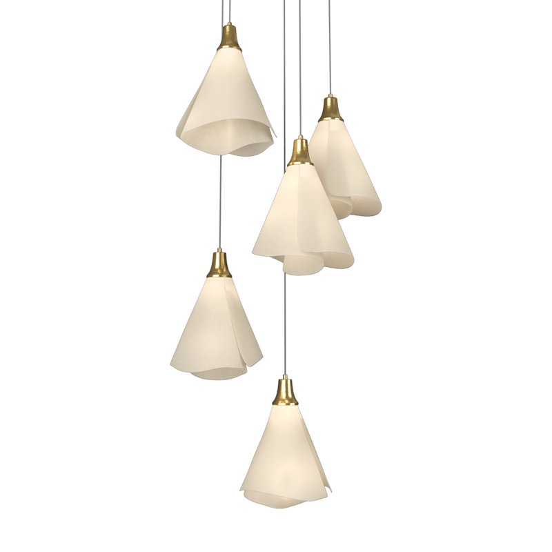 Mobius 5 - Light Cluster Pendant, 130", Modern Brass, 5