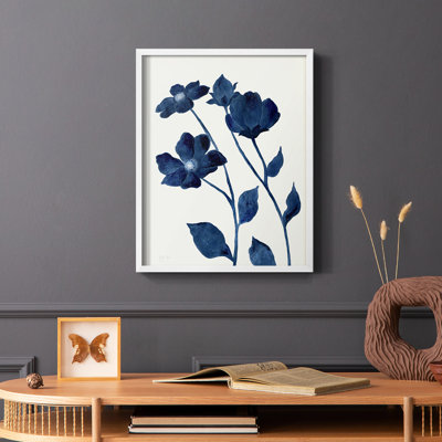 Indigo Bloom I, reproduction encadrée - bois massif