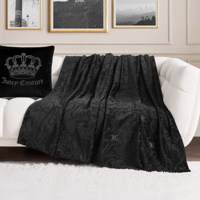 Juicy Couture 60" x 70" Embossed Plush Throw Blankets