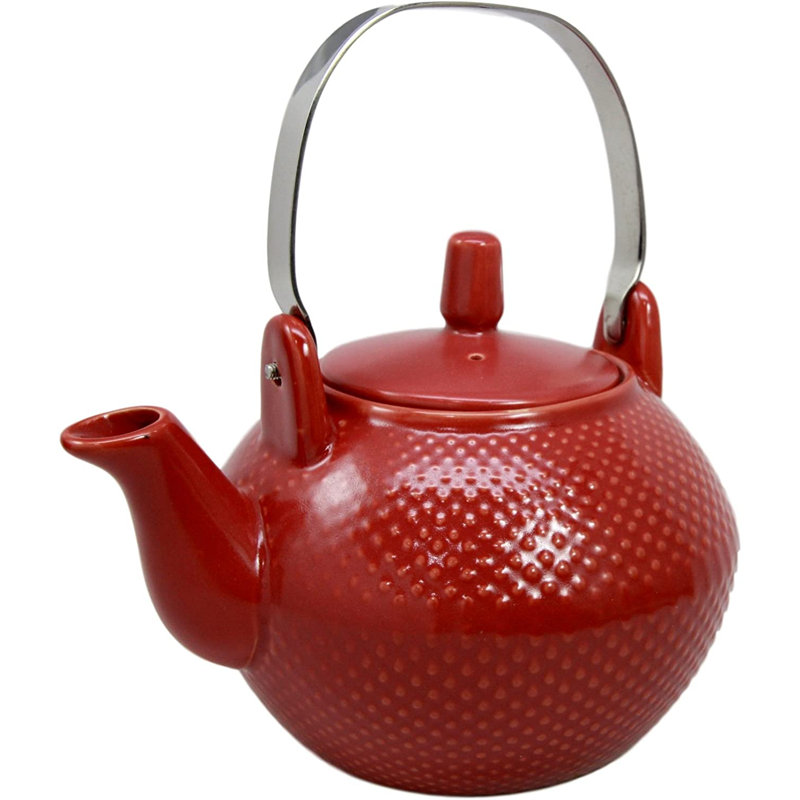 28 oz Théière en céramique, Rouge