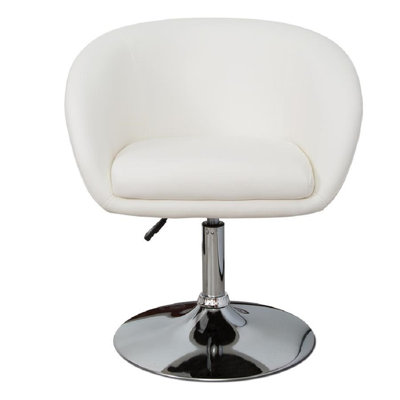Valerie Vanity Chair with 360 Degree Swivel Vegan Leather Spacious Armed Seat with Adjustable Height
