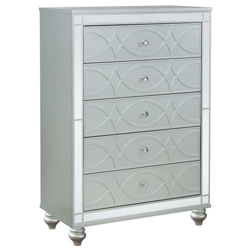 Commode de chambre à coucher à 5 tiroirs Arabesque