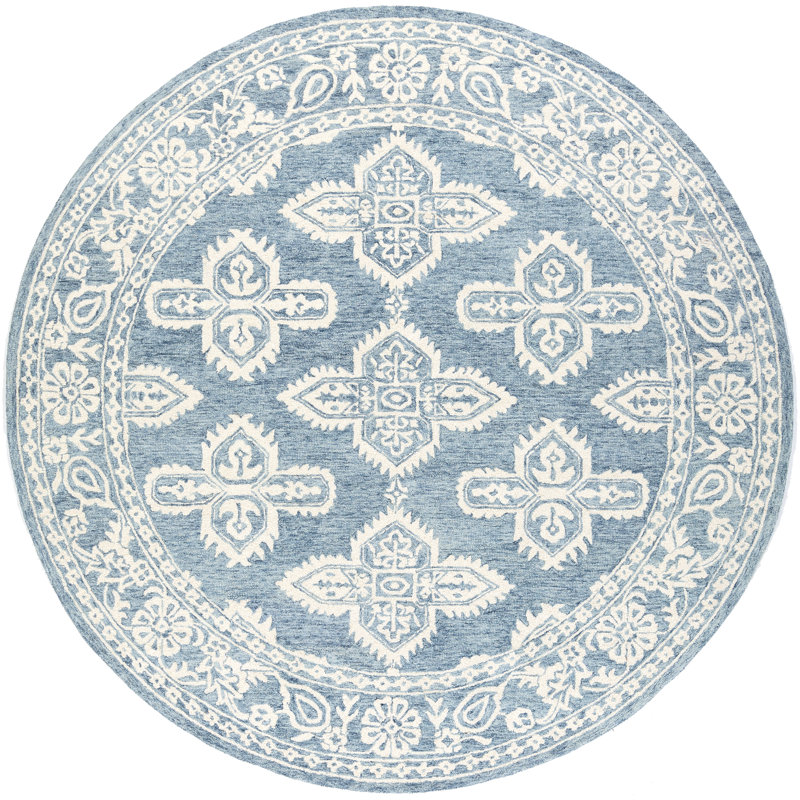 Londono Hand Tufted Wool Oriental Indoor Rug, Round 6'