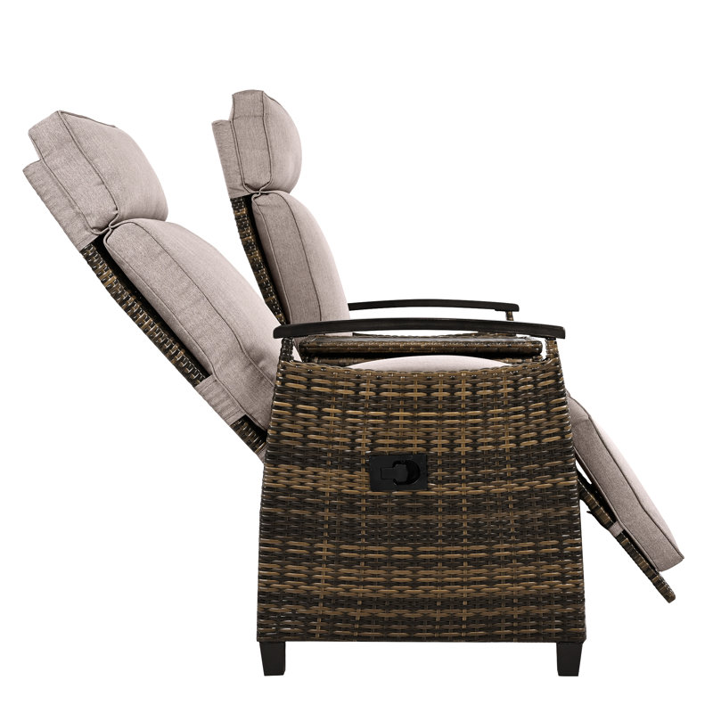 Causeuse inclinable avec table de rangement Hank, Brun, Brun