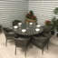 Lilia 6 - Person Patio Dining Set Umbrella Hole Included Round Table with Cushions Included