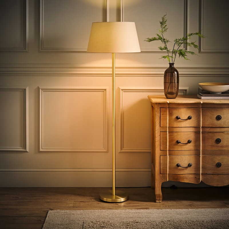 Bekbele 158cm Traditional Floor Lamp, No, Beige, Gold