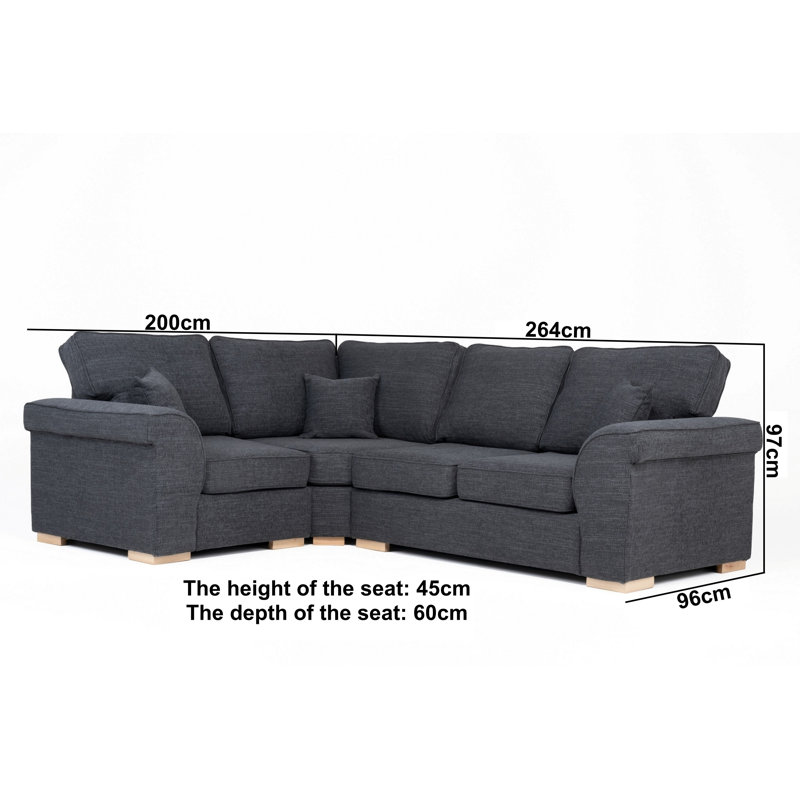 Picadilly Corner Sofa, Left Hand Facing, Black