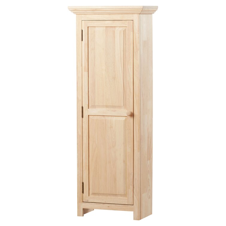 Solid Wood Storage Cabinet Unfinished Pine Tall Kitchen Pantry