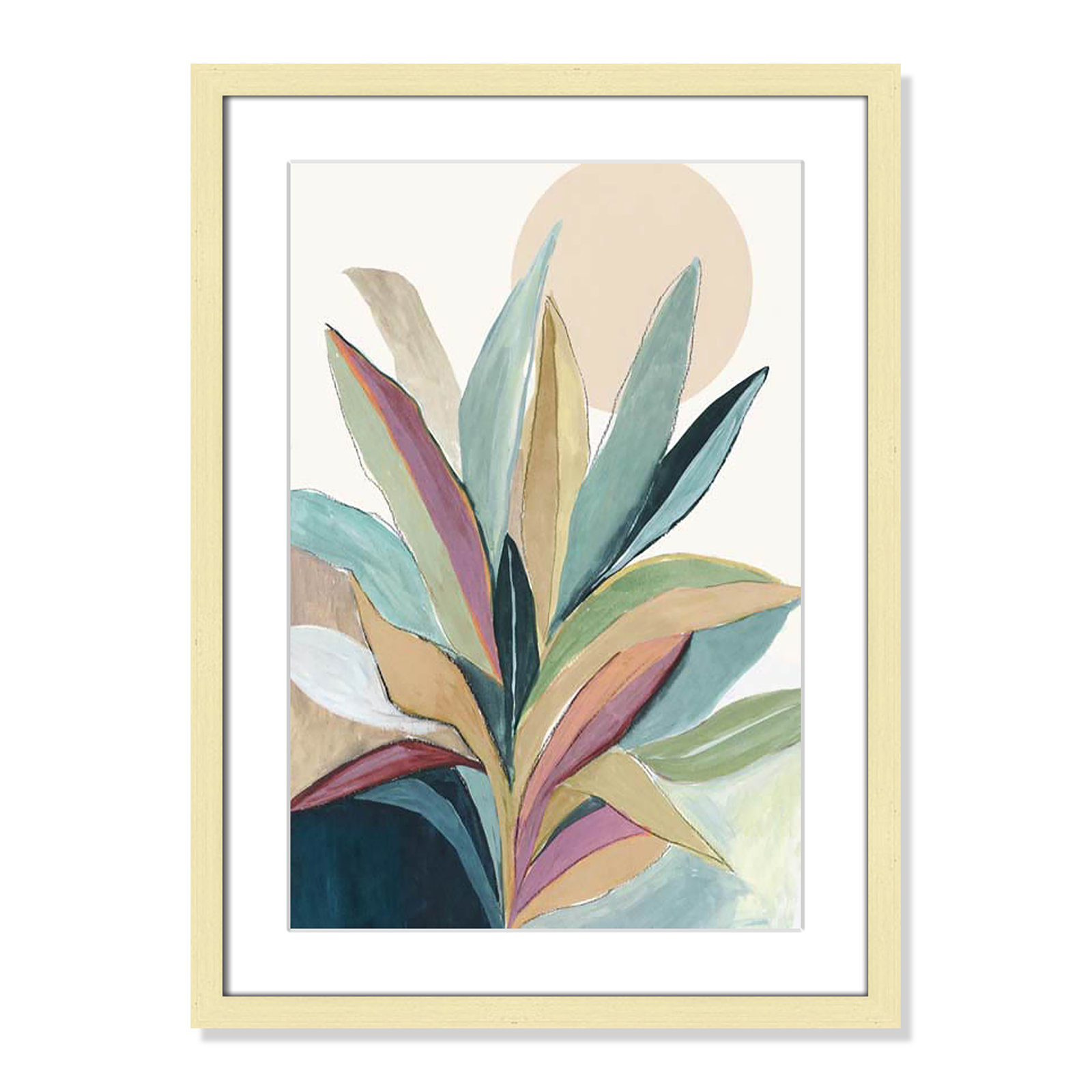 Byer "Sunny Bright Leaves I" Print by Asia Jensen, 23" H x 17" W x 1.25" D, Gold Single Picture Frame, Yes