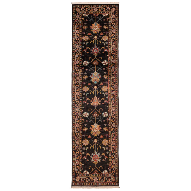 Tapis noir moderne Ersari 2 pi 8 po x 10 pi 8 po