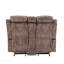 Causeuse inclinable en velours chocolat deux tons avec port USB et console