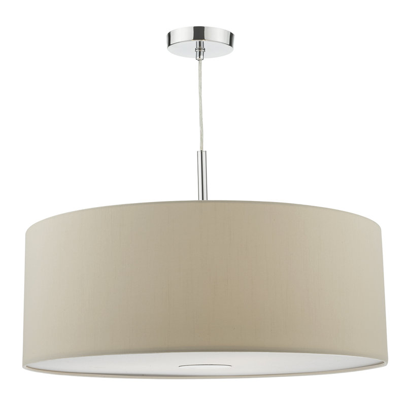Desiree 3 - Light Drum Pendant, Taupe/Ecru