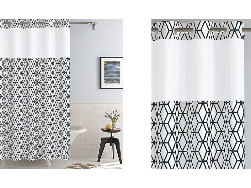 Prism Polyester Shower Curtain, Black