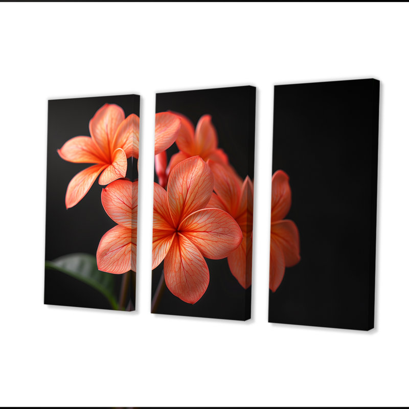Ensemble de décoration murale Kinsumer - Plumeria, Toile tendue, H 40 po x l 60 po x P 1 po