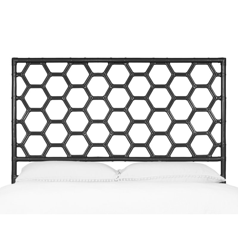 Honeycomb Open-Frame Headboard, Black, Queen
