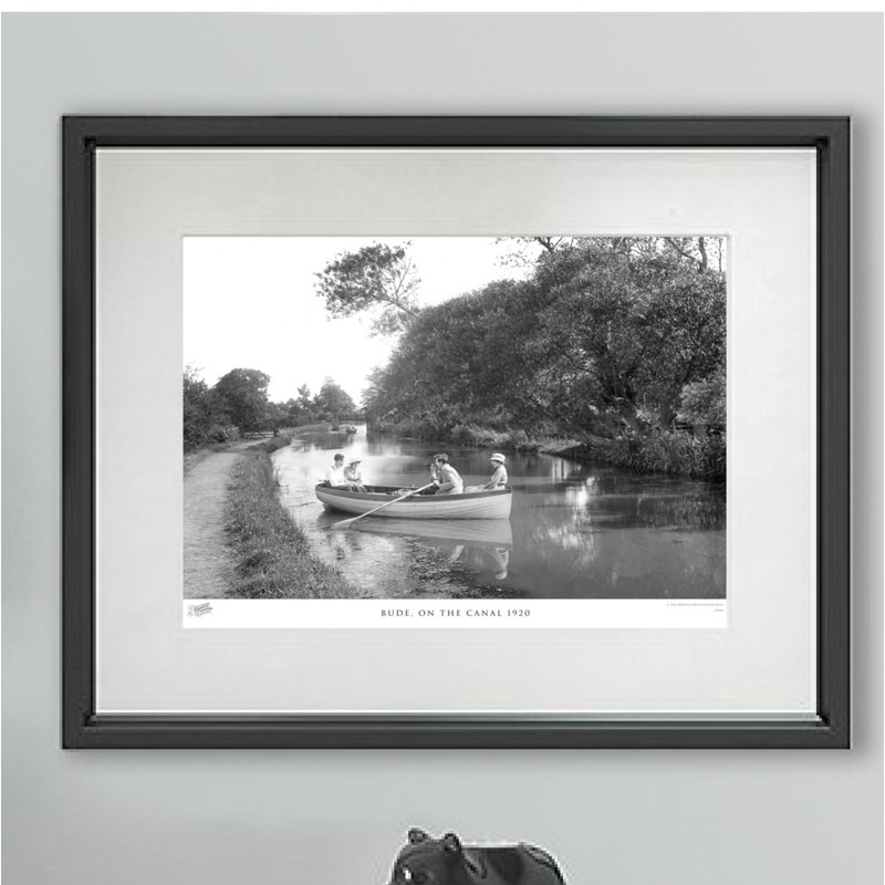 Bude, On The Canal 1920 - Single Picture Frame Print on Wood, 28cm H x 36cm W x 2.3cm D