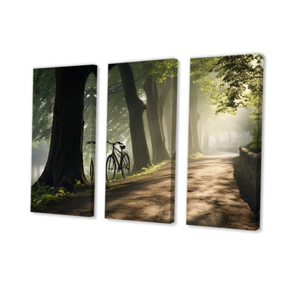 Paysage, ensemble de 3 pièces sur une piste cyclable sereine - Piste cyclable III
