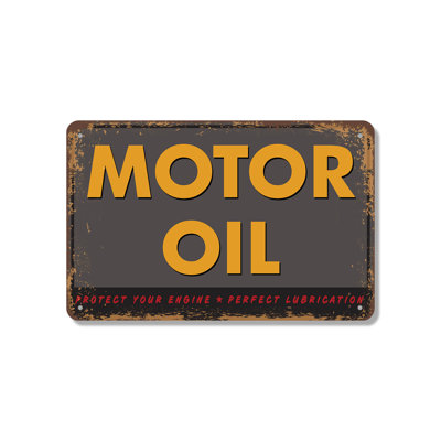 Motor Oil Street 7 Inch x 10 Inch Novelty Aluminum Sign