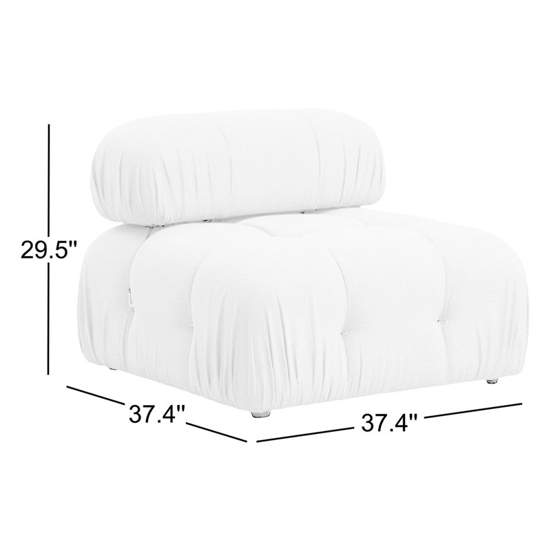Canapé moderne 1 place, brun, 37,4 po x 37,4 po x 29,5 po | Structure en bois de hêtre et en bois aggloméré, tissu 100% polyester, mousse souple à 28 nœuds, dossier détachable, nettoyage à sec, conception modulaire personnalisable pour un style sc