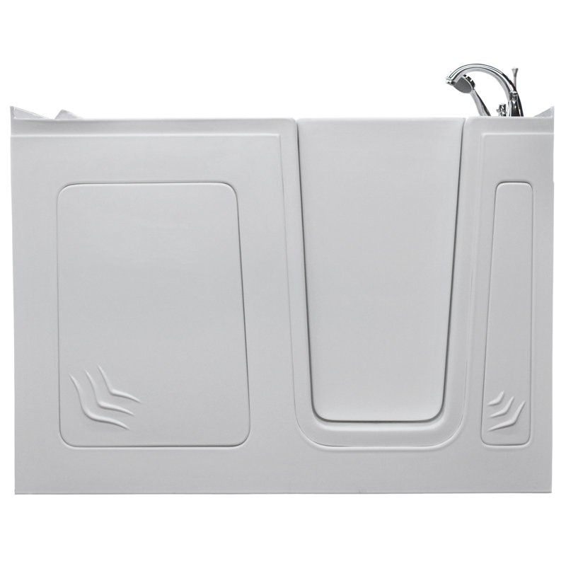 Aspen 60'' x 32'' Soaking Acrylic Bathtub with Faucet, White, Left