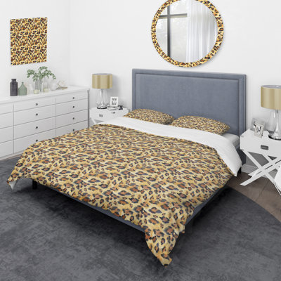 Brown/Yellow Microfiber 3 Piece Duvet Cover Set