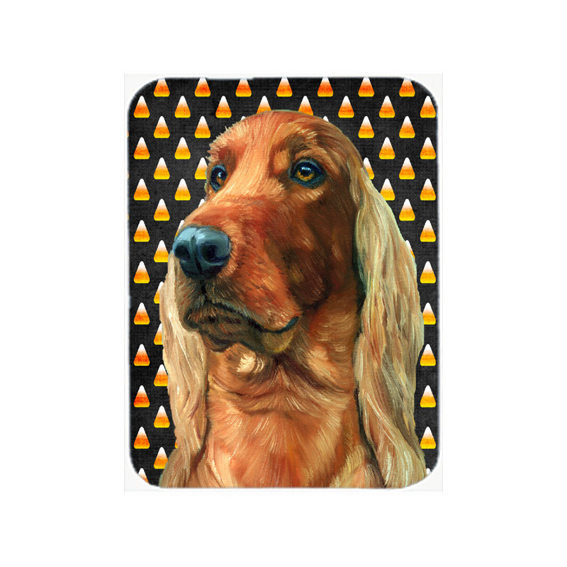 Planche à découper en verre setter d’irish caroline Halloween Candy Corn