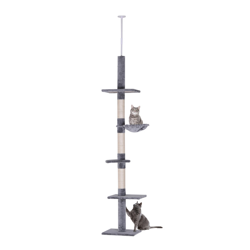 Arbre à chat à hauteur ajustable 9 pi - gris