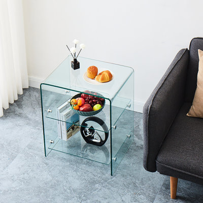 Table de salon d'extérieur en verre transparent - Entraînement confortable et élégant à la flexibilité trempée