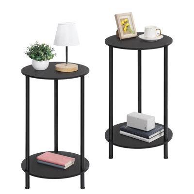 2 Piece Set Of Living Room Round Side Table, Space Decoration Table
