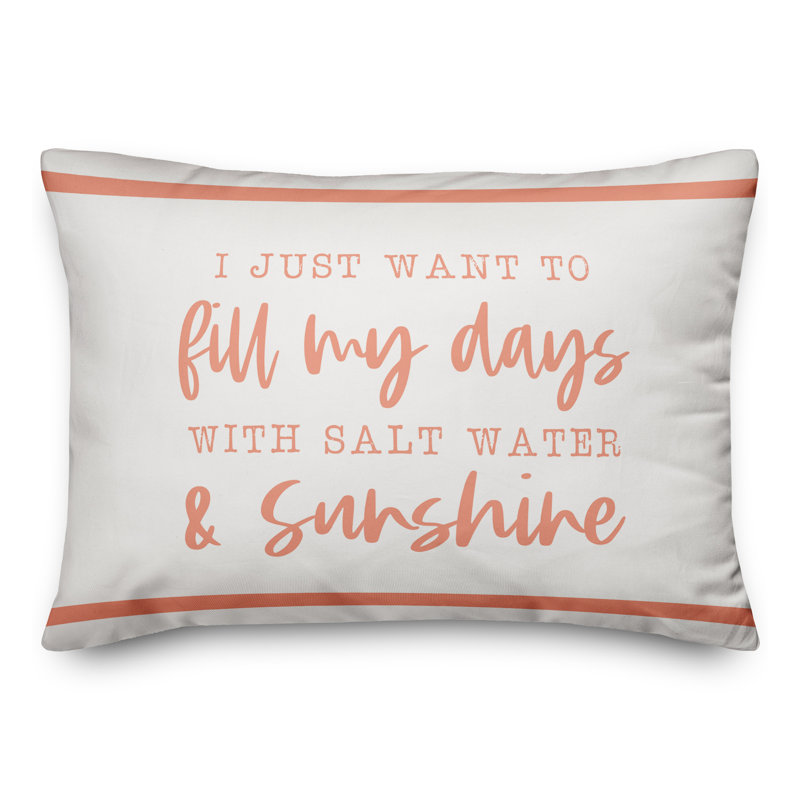 Salt Water And Sunshine Throw Pillow, Orange
