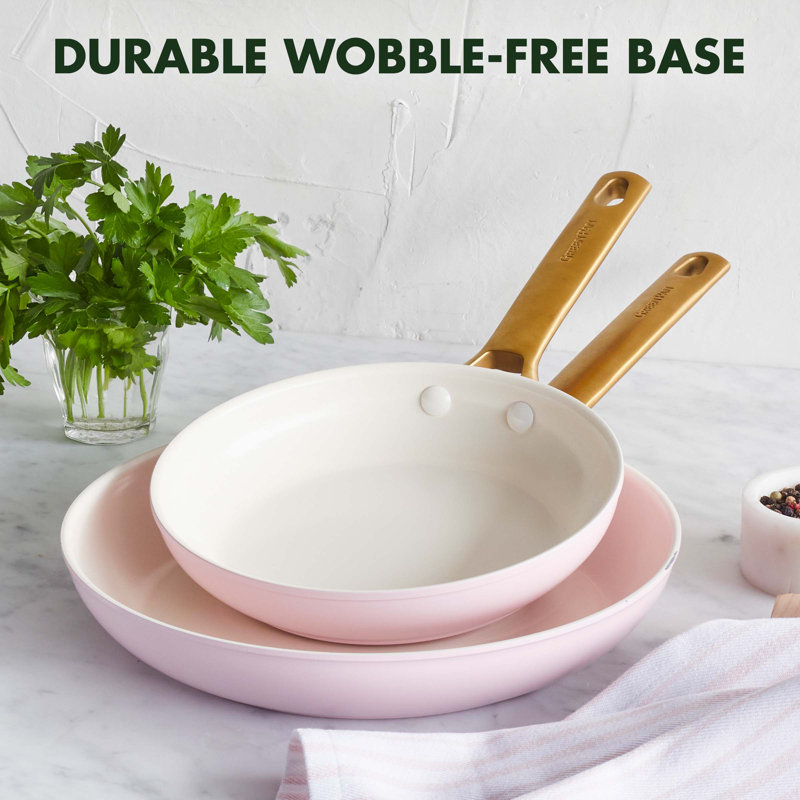 GreenPan Reserve Healthy Ceramic Nonstick 2 Piece Frying Pan Set, Blush