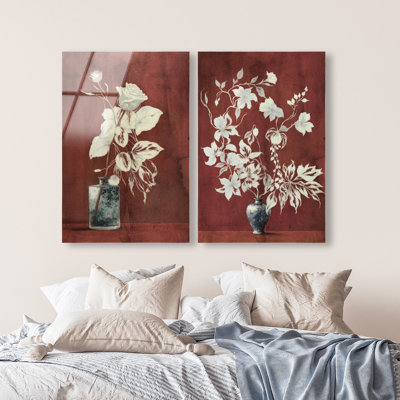 Romance Vases Set High-Gloss Acrylic Glass Wall Art Floral & Botanical Print by Oliver Gal, Ready to Hang, 10 x 15