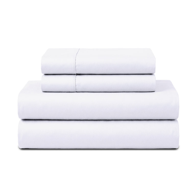 Ensemble de literie pour grand lit Beddora en blanc - 4 pièces de draps en microfibre ultra-douce, poche profonde, infroissable - facile d'entretien, literie de luxe pour grand lit d'hôtel