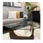 Table basse en verre Muskoka avec base en noyer 43-117189524