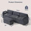 Canapé d'angle modulaire en forme de L de 280 cm (110,2 po) avec poufs combinables à volonté, 2 coussins, canapé-lit profond en velours côtelé à motif de mèche de lanterne pour salon moderne-1900796561-1898173698