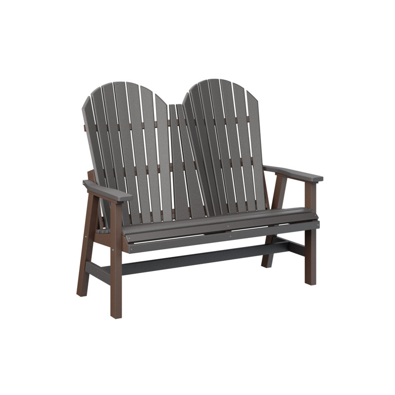 Berlin Gardens Comfo Back Loveseat, Smoke Gray Top/Chocolate Brown Base