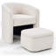 Fauteuil demi-tonneau d'appoint rembourré de 28 po de largeur avec repose-pieds-312268004