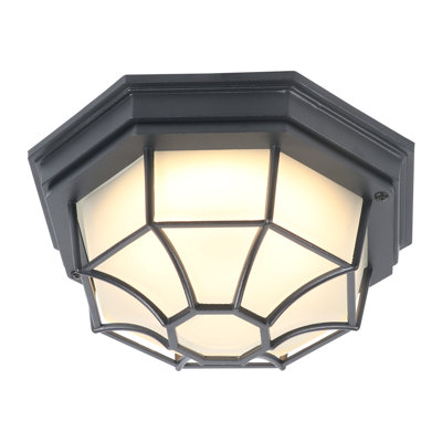 Akaisha Motion Sensor Aluminum Rust Resistant 10.5" W Matte Black LED Flush Mount