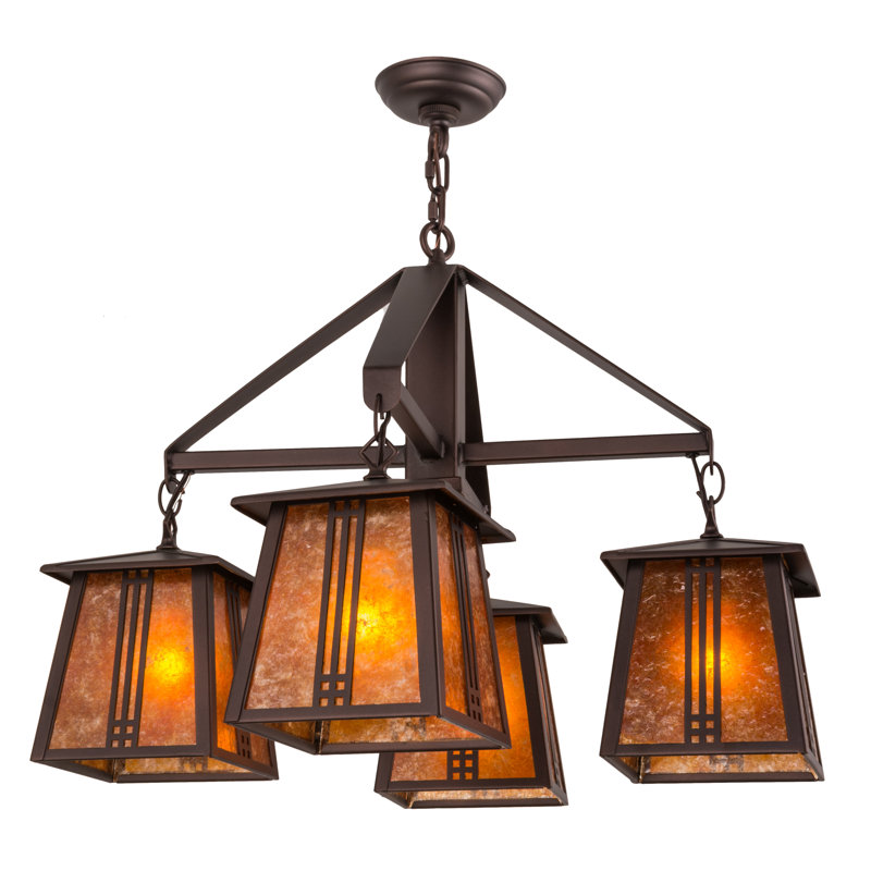 Lustre géométrique lustree 4 lumières ombrée Kimbrell