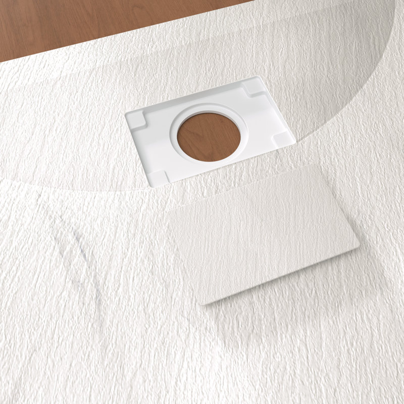 60"W X 32"D Solid Surface Curbless Shower Base With Side Drain And Cover Included, Carrara, Carrara