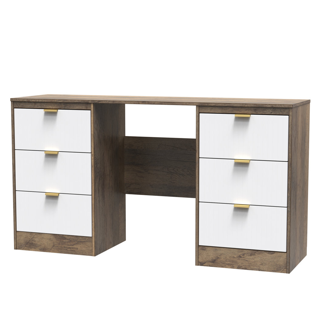 Berklie 6 Drawer Kneehole Desk in Reed Green (Ready Assembled)