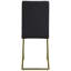 Chaises de salle à manger noires et laiton (4), chaises rectangulaires, contemporaines, faciles d'entretien, forme rectangulaire, chaise confort moderne