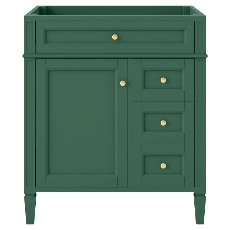 Meuble-lavabo moderne de 30 po, 3 tiroirs avec glissières de tiroir en métal lisse, organisateur de porte d'armoire, conception romaine exquise, idéal pour les solutions de rangement, diverses fonctions de meuble-lavabo et 2 tiroirs