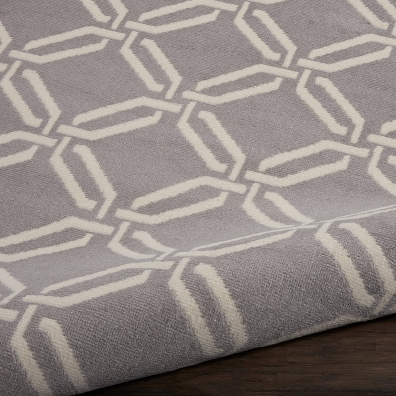 Tapis géométrique gris / ivoire Garnier, Rectangle 2 pi x 4 pi