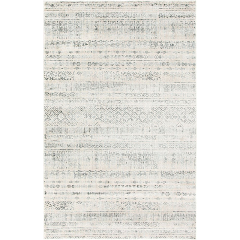 Tapis brun clair à motif géométrique Ballentine, Rectangle 5 pi x 8 pi