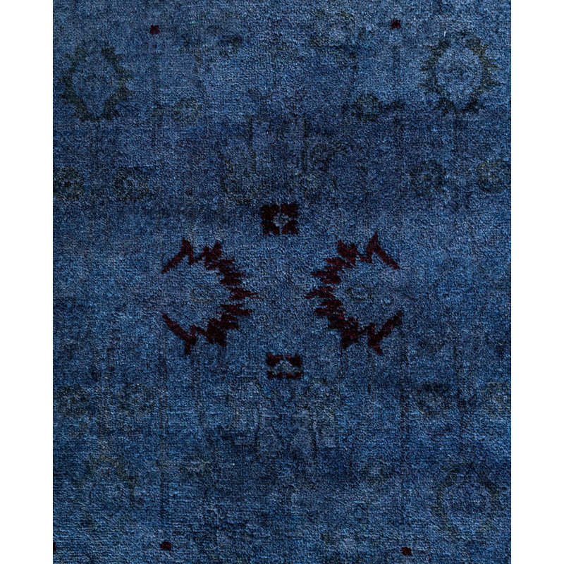 Overdyed One-of-a-Kind 4' 1" X 12' 7" Hand Knotted Area Rug