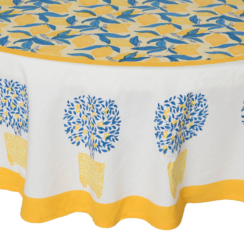 Lemon Tree Handmade Floral Tablecloth