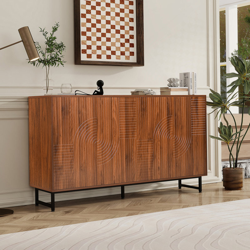 Accent Cabinet, Sideboard Buffet Cabinet With Metal Legs For Living Room, Dining Room, Entryway